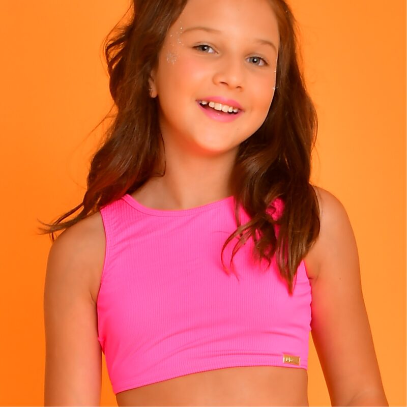 Biquíni Magah Infantil Grace Pink Canelado – Magah Beachwear