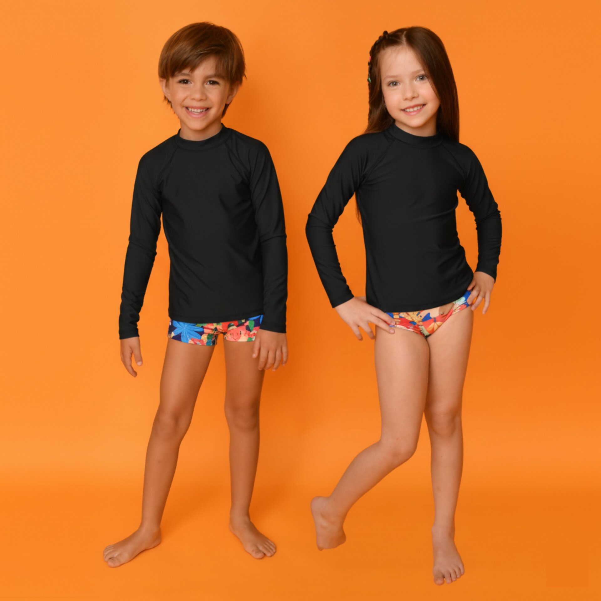 Blusa UV Magah Infantil Lisa Preta