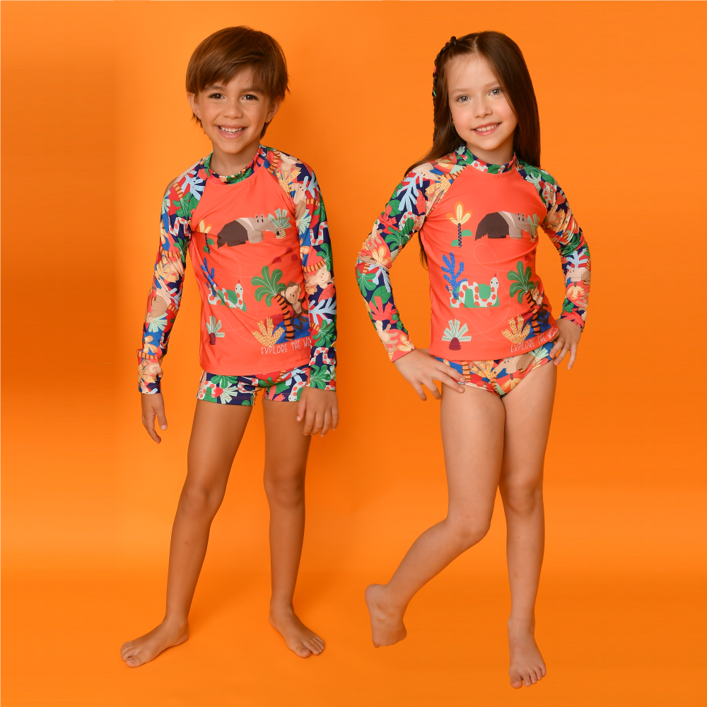 Blusa UV Magah Infantil Estampada Bicharada