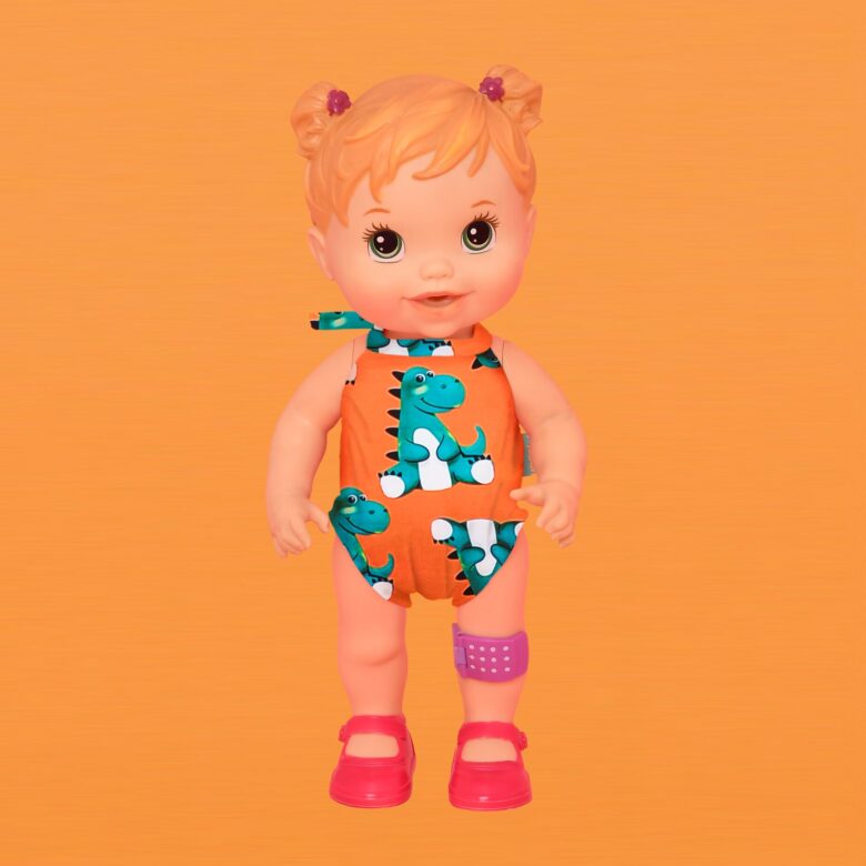 Acessório Magah Infantil Maiô Baby Alive Dino Laranja