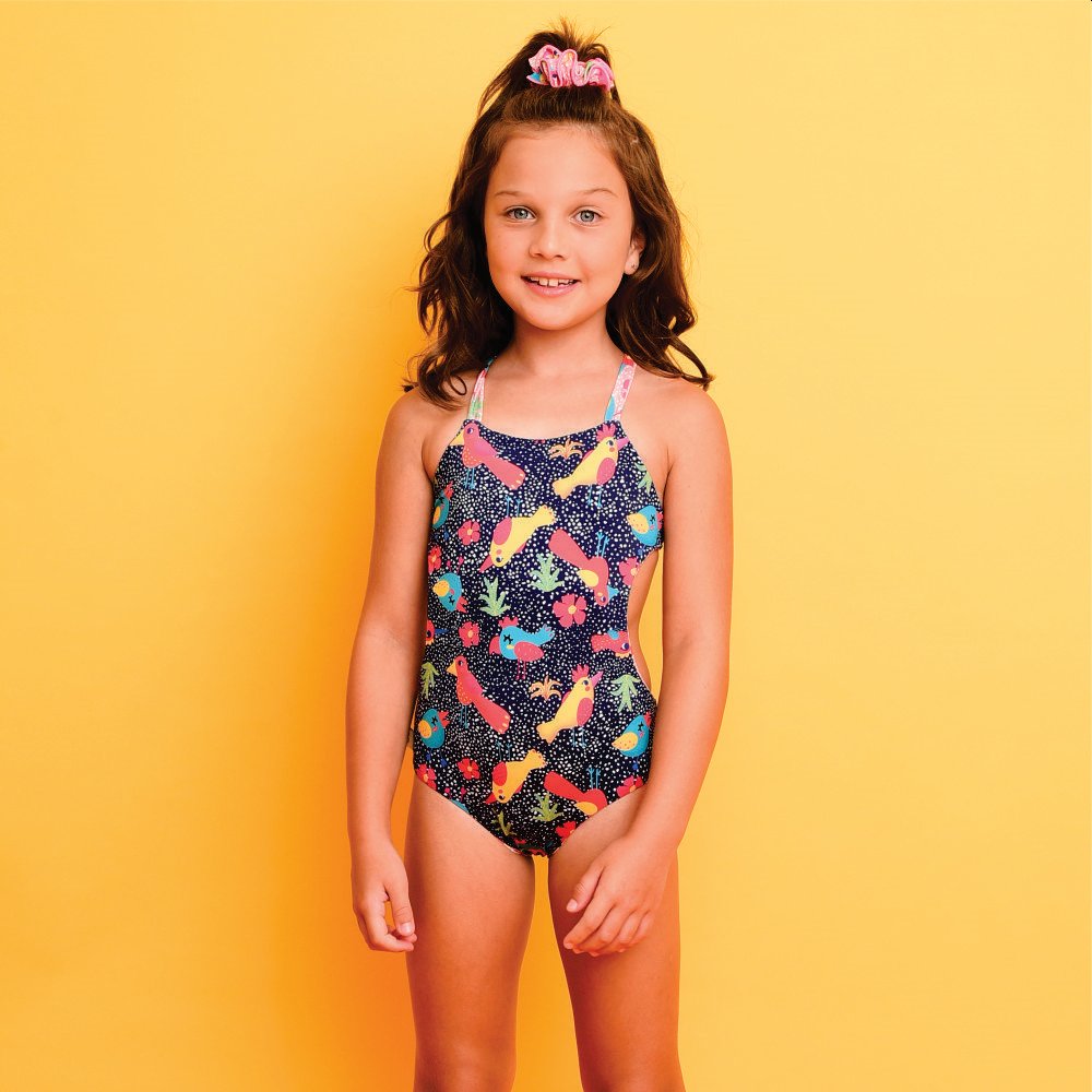 Maiô Magah Infantil Mari Dupla Face Birds