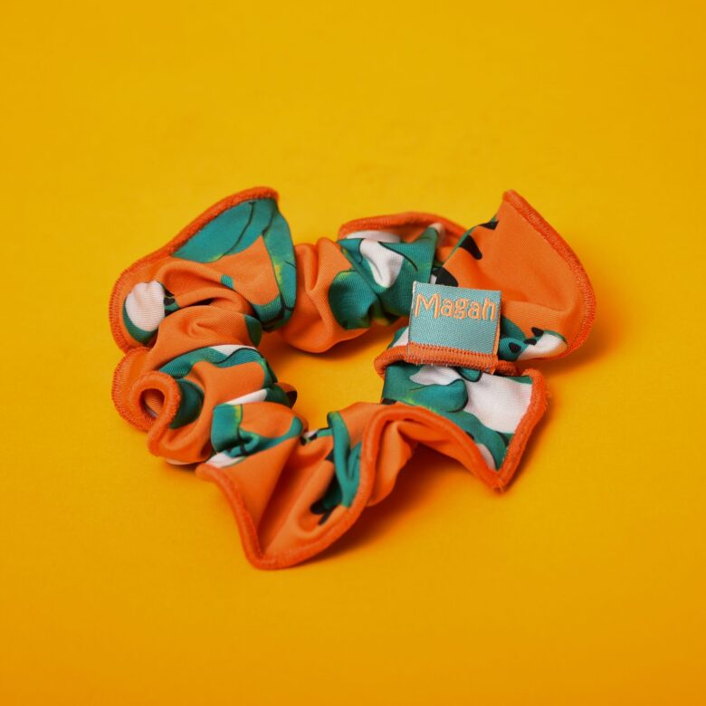 Acessório Magah Infantil Scrunchie Dino Laranja