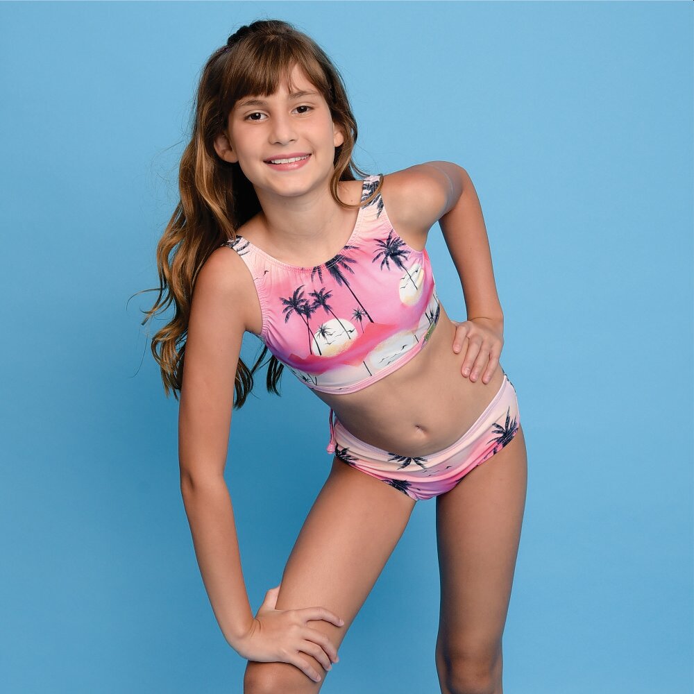 Biquíni Magah Infantil Doti Coqueiro Rosa