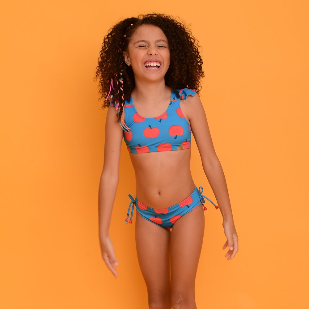 Biquíni Magah Infantil Alícia Maçã Azul