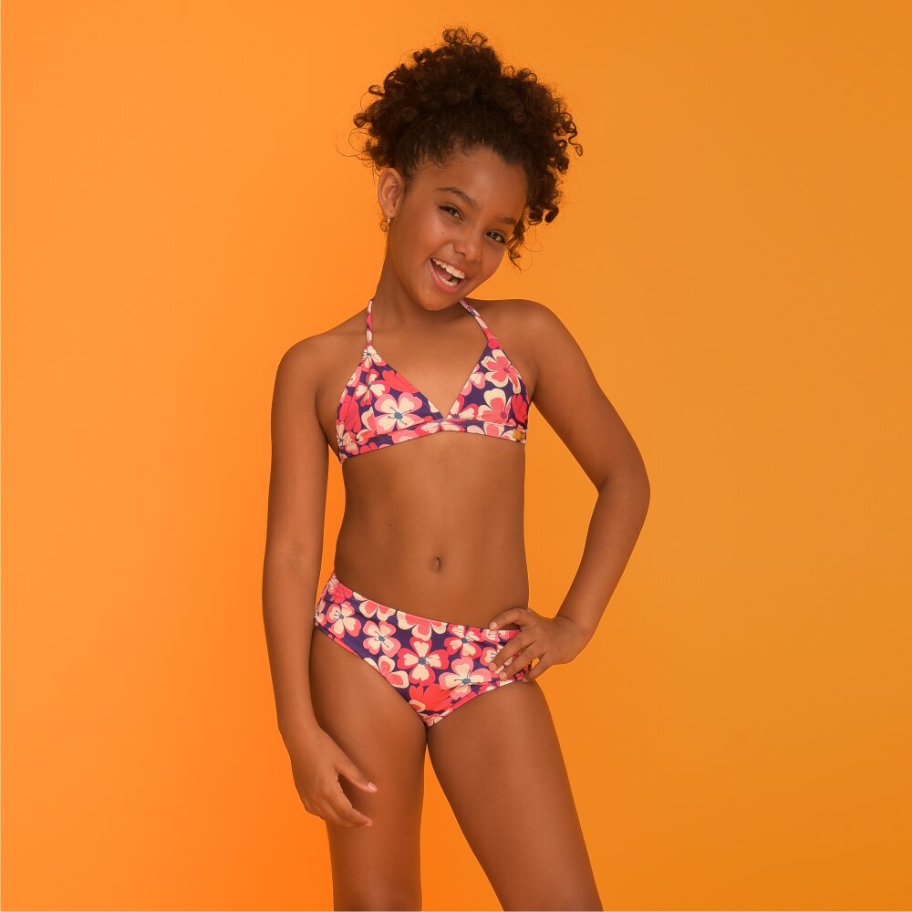Biquíni Magah Infantil Cris Floral Pink