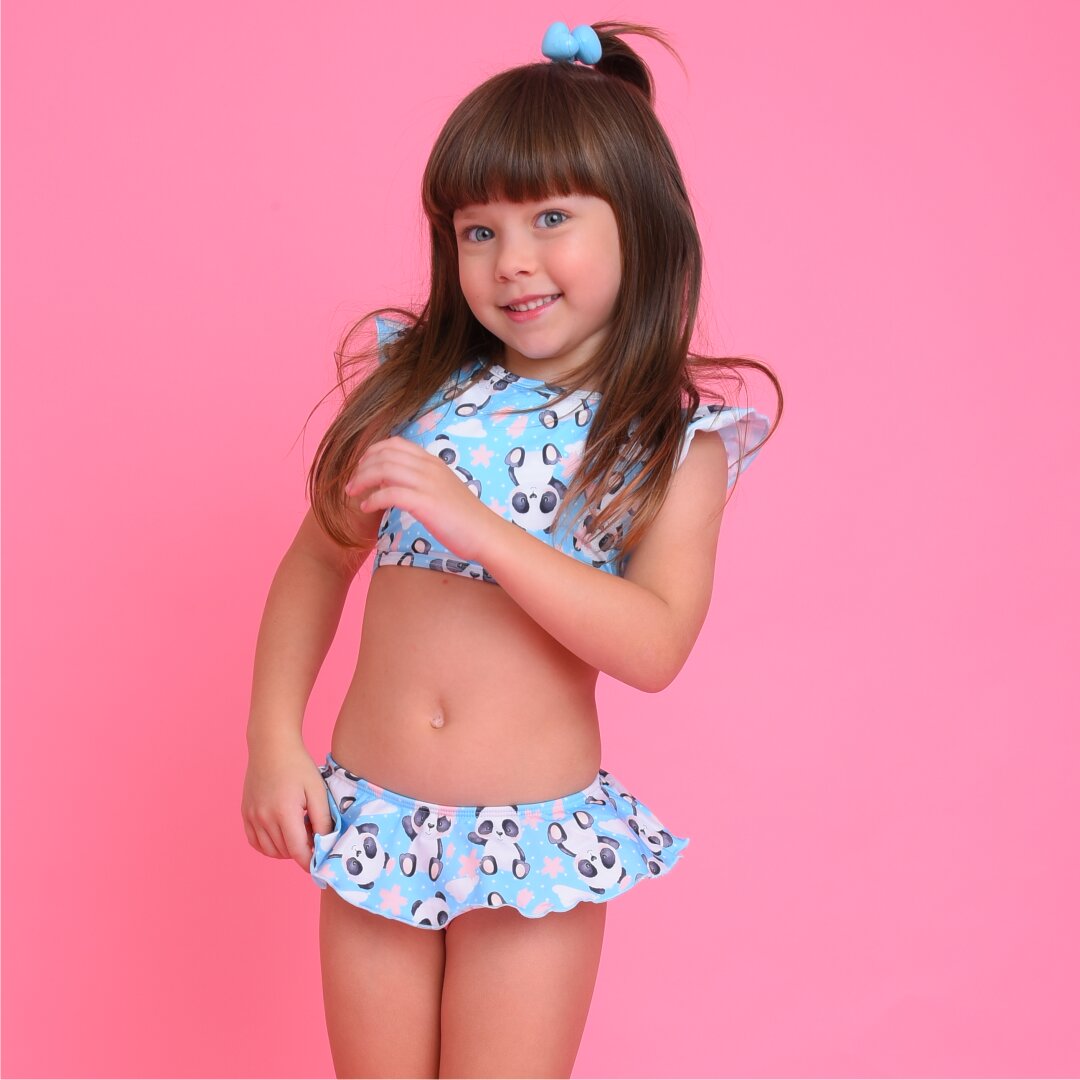 Biquíni Infantil Cropped Maitê Panda