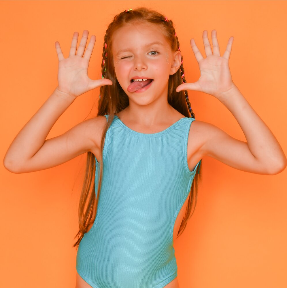 Maiô Sarah Azul Canelado